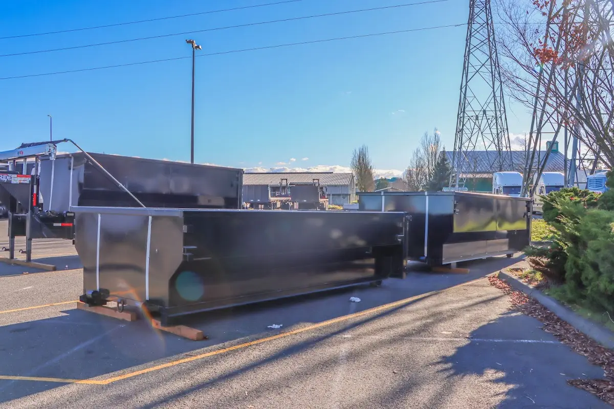 Roll-off dumpster ready for waste disposal at job site for Construction Dumpster Rental in Pleasant Hill